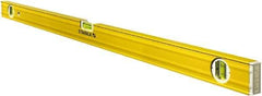 Stabila - 48" Long 3 Vial Box Beam Level - Aluminum, Yellow, 2 Plumb & 1 Level Vials - Best Tool & Supply