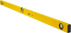 Stabila - 48" Long 3 Vial Box Beam Level - Aluminum, Yellow, 2 Plumb & 1 Level Vials - Best Tool & Supply