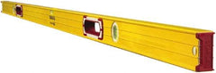 Stabila - 78" Long 3 Vial Box Beam Level - Aluminum, Yellow, 2 Plumb & 1 Level Vials - Best Tool & Supply