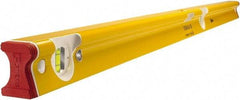 Stabila - 48" Long 3 Vial R-Beam Level - Aluminum, Yellow, 2 Plumb & 1 Level Vials - Best Tool & Supply