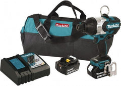 Makita - 7/16" Drive 18 Volt T-Handle Cordless Impact Wrench & Ratchet - 2,200 RPM, 600 Ft/Lb Torque, 2 Lithium-Ion Batteries Included - Best Tool & Supply