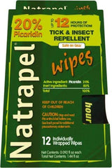 Natrapel - 12 Count 20% Picaridin Towelette - For Mosquitos, Ticks - Best Tool & Supply