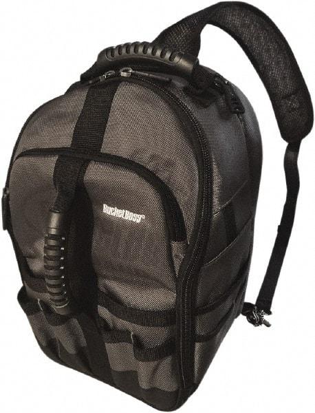 Bucket Boss - 24 Pocket Gray & Black Polyester Backpack Tool Bag - 9" Wide x 8" Deep x 17" High - Best Tool & Supply