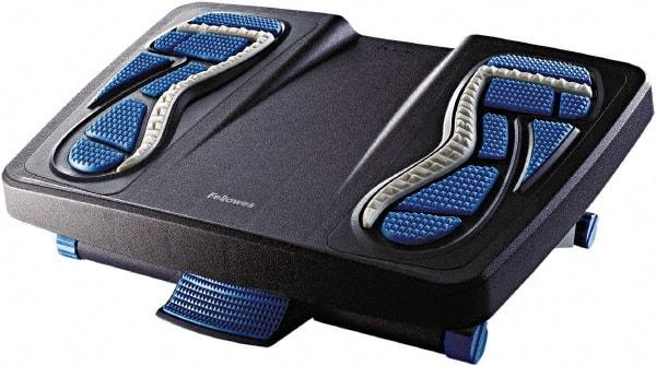 FELLOWES - 17-7/8" Wide, 6-1/2" High Foot Rest - Charcoal, Blue & Gray - Best Tool & Supply