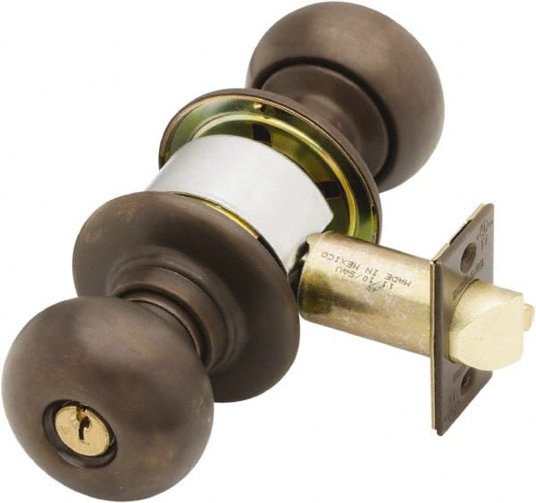 1-3/8 to 1-7/8″ Door Thickness, Oil Rubbed Bronze Entrance Knob Lockset 2-3/4″ Back Set, Steel, Schlage C Keyway Cylinder