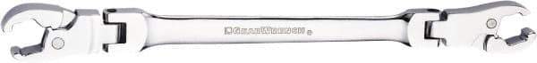 GearWrench - 13 x 14mm, Double End Head, Ratcheting Flare Nut Wrench - Chrome Vanadium Steel, Full Polish - Best Tool & Supply