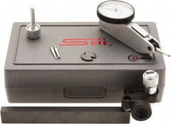 SPI - 8 Piece, 0" to 0.008" Measuring Range, 1-1/4" Dial Diam, 0-4-0 Dial Reading, White Dial Test Indicator Kit - 0.0001" Accuracy, 0.64" Contact Point Length, 0.079" Ball Diam, 0.0001" Dial Graduation - Best Tool & Supply