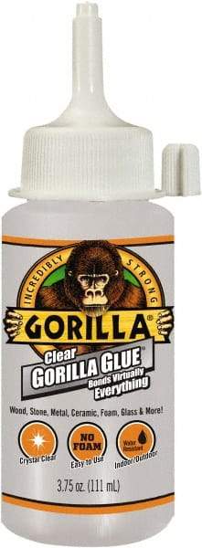 Gorilla Glue - 3.75 oz Bottle Clear All Purpose Glue - 10 min Working Time, 24 hr Full Cure Time, Bonds to Most Surfaces - Best Tool & Supply