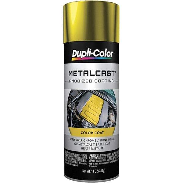 Dupli-Color - 11 oz Yellow Anodized Automotive Heat Resistant Paint - Metallic Finish, 500°F Max Temp, Comes in Aerosol Can - Best Tool & Supply