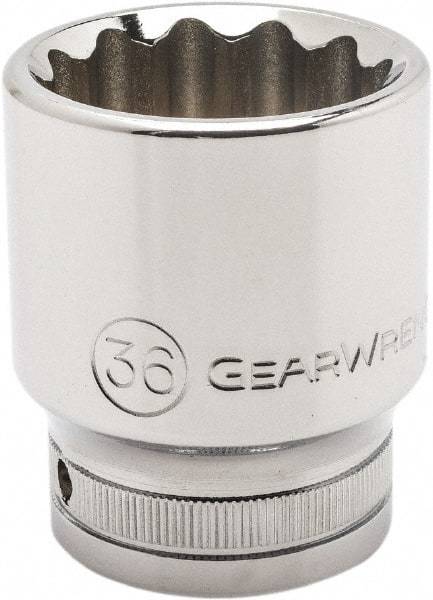 GearWrench - 3/4" Drive, Standard Hand Socket - 12 Points, 2.36" OAL, Alloy Steel, Chrome Finish - Best Tool & Supply