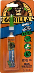 Gorilla Glue - 0.53 oz Tube Clear Super Glue - 24 hr Full Cure Time, Bonds to Most Surfaces - Best Tool & Supply