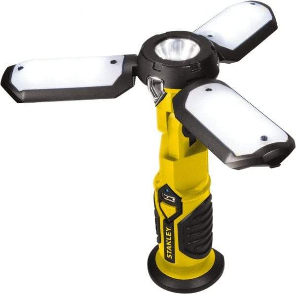 Stanley - Yellow/Black Portable Work Light - 300 Lumens, Rechargeable Battery, 18 LED Lamp - Best Tool & Supply