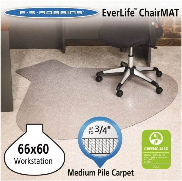 ES Robbins - 60" Long x 66" Wide, Chair Mat - Workstation, Straight Edge Style - Best Tool & Supply