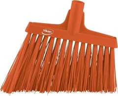 Vikan - 11-3/4" Wide, Orange Polyester Bristles, Angled Broom - Water Resistant - Best Tool & Supply