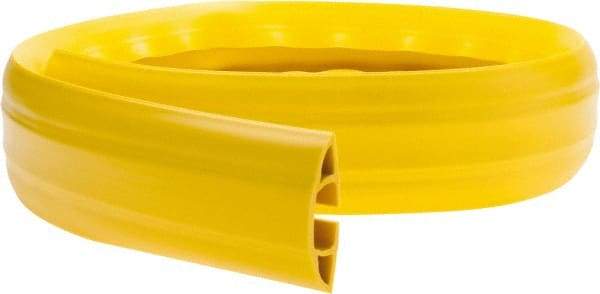 Hubbell Wiring Device-Kellems - 1 Channel, 5 Ft Long, 3/4" Max Compatible Cable Diam, Yellow PVC On Floor Cable Cover - 3-1/4" Overall Width x 27.9mm Overall Height, 30.7mm Channel Width x 3/4" Channel Height - Best Tool & Supply