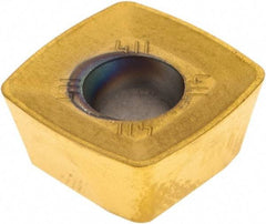 Kennametal - XDPT120512 Grade KCSM40 Carbide Milling Insert - AlTiN/TiN Finish, 7/32" Thick, 1/2" Inscribed Circle, 3/64" Corner Radius - Best Tool & Supply