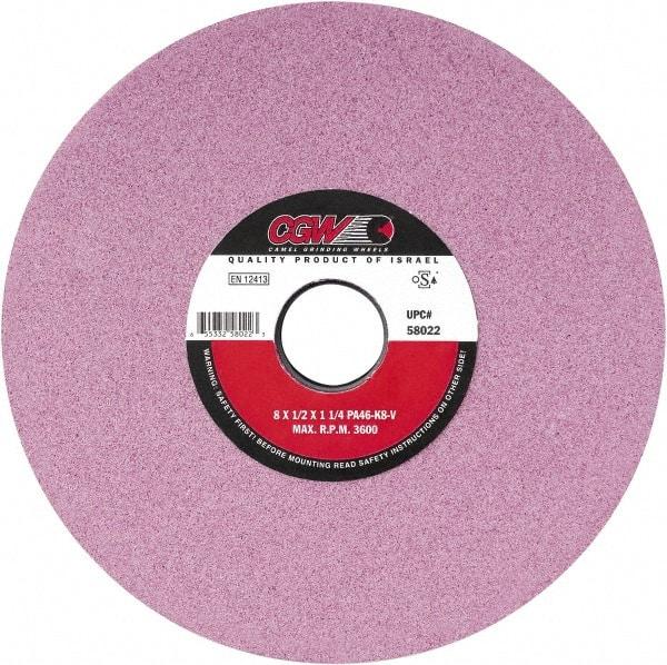 Camel Grinding Wheels - 7" Diam x 1-1/4" Hole x 1/2" Thick, H Hardness, 60 Grit Surface Grinding Wheel - Aluminum Oxide, Type 1, Medium Grade, Vitrified Bond, No Recess - Best Tool & Supply