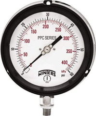 Winters - 4-1/2" Dial, 1/4 Thread, 0-60 Scale Range, Pressure Gauge - Bottom Connection Mount, Accurate to ±0.5% of Scale - Best Tool & Supply