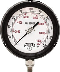 Winters - 4-1/2" Dial, 1/4 Thread, 0-2,000 Scale Range, Pressure Gauge - Bottom Connection Mount, Accurate to ±0.5% of Scale - Best Tool & Supply