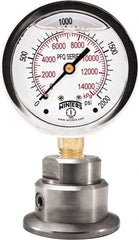 Winters - 2-1/2" Dial, 1/4 Thread, 0-160 Scale Range, Pressure Gauge - Bottom Connection Mount, Accurate to 1.5% of Scale - Best Tool & Supply