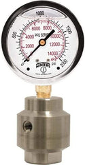 Winters - 2-1/2" Dial, 1/4 Thread, 0-2,000 Scale Range, Pressure Gauge - Bottom Connection Mount, Accurate to 1.5% of Scale - Best Tool & Supply