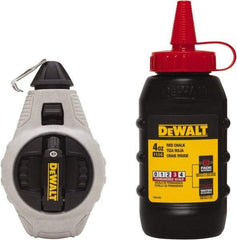 DeWALT - 100' Long Reel & Chalk Set - Silver & Black, Includes 4 oz Red Chalk - Best Tool & Supply