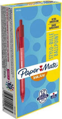 Paper Mate - 1mm Ball Point Retractable Ball Point Pen - Red - Best Tool & Supply