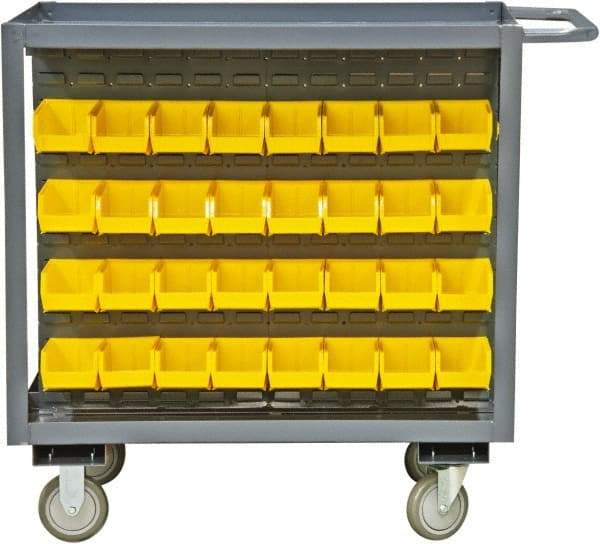 Durham - 1,200 Lb Capacity, 24" Wide x 36" Long x 36-1/8" High Service Cart - 2 Shelf, Steel, 2 Rigid/2 Swivel Casters - Best Tool & Supply