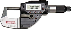 SPI - 0 to 1" Range, 0.00005" Resolution, IP65 Electronic Outside Micrometer - 0.00015" Accuracy, CR2032 Battery - Best Tool & Supply