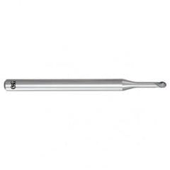 1.6mm Dia. - 50mm OAL - Solid Carbide - Ball End HP End Mill-2 FL - Best Tool & Supply