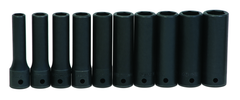 10 Piece - 1/2" Drive - 6 Point - Deep Impact Socket Set on Clip Rail Metric - Best Tool & Supply