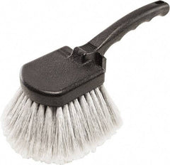 Harper Brush - 2-1/4" Bristle Length, Flagged Plastic Utility Scrub Brush - 3-1/2" x 3-1/2" Long x 3" Wide Head, 10" OAL, Easy Grip Handle, Black, Polypropylene Block, Flagged - Best Tool & Supply