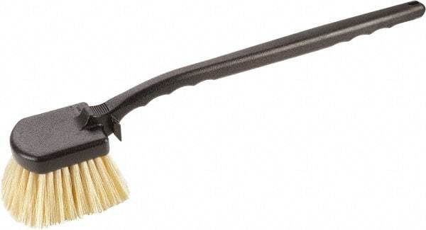 Harper Brush - 2-1/4" Bristle Length, Polypropylene Utility Scrub Brush - 3-1/2" x 3-1/2" Long x 3" Wide Head, 20" OAL, Easy Grip Handle, Black, Polypropylene Block, Flagged - Best Tool & Supply