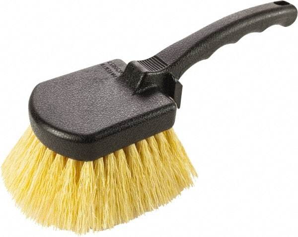 Harper Brush - 2-1/4" Bristle Length, Polypropylene Utility Scrub Brush - 6" Long x 8" Wide Head, 10" OAL, Easy Grip Handle, Black, Polypropylene Block, Flagged - Best Tool & Supply