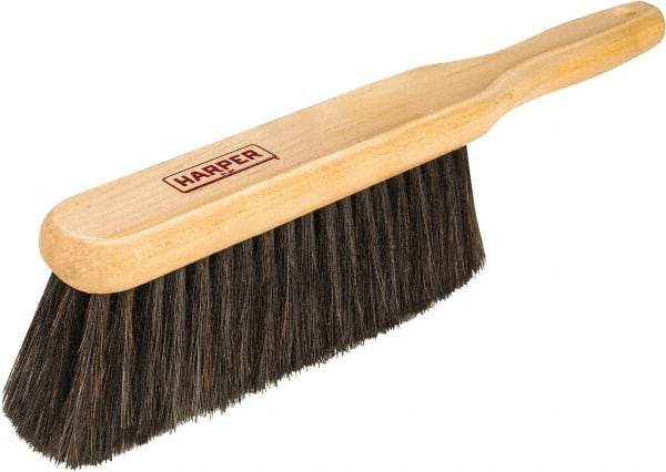 Harper Brush - 14" OAL, Horsehair & Nylon Counter Brush - 2-1/4" Bristle Length, 8" Long x 1-3/4" Wide Head, Straight Wood Handle, Black - Best Tool & Supply