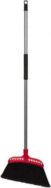 Harper Brush - 16" Wide, Black Polypropylene Bristles, 48" Metal Handle, Angled Broom - Flagged, Water Resistant - Best Tool & Supply