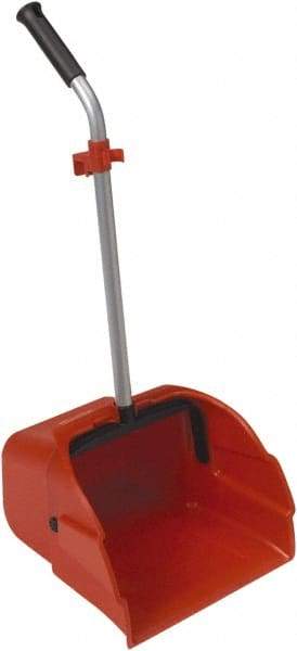 Harper Brush - 14" Wide x 13" Deep x 32" High Handheld Dustpan - Plastic Body, 25" Aluminum Handle, Red - Best Tool & Supply