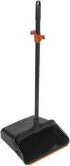 Harper Brush - 12" Wide x 12" Deep x 36" High Upright Dustpan - Plastic Body, 28" Aluminum Handle, Black - Best Tool & Supply