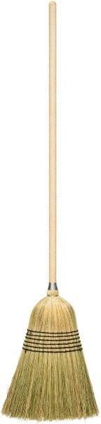 Harper Brush - 56" OAL Corn Bristle Broom - 39" Long Wood Handle, 17" Bristle Length, 14" Wide - Best Tool & Supply