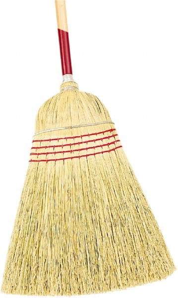 Harper Brush - 58" OAL Corn Bristle Broom - 40" Long Wood Handle, 18" Bristle Length, 18" Wide - Best Tool & Supply