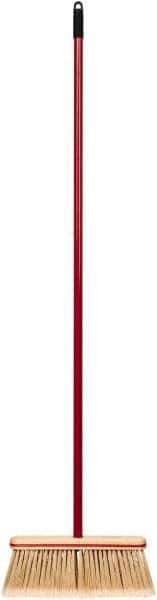 Harper Brush - 52-1/2" OAL Synthetic Bristle Straight Cut Broom - 48" Long Metal Handle, 4" Bristle Length, 12" Wide, Water Resistance - Best Tool & Supply