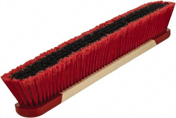 Harper Brush - 24" Medium Duty Synthetic Push Broom - 3" Bristle Length, Wood Block, Bolt-On Handle Connection, Handle Included - Best Tool & Supply