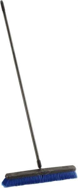 Harper Brush - 24" Medium Duty Synthetic Push Broom - 3" Bristle Length, Plastic Block, Threaded Handle Connection, Handle Included - Best Tool & Supply