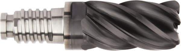 Kennametal - 20mm Diam, 30mm LOC, 5 Flute, 4mm Corner Radius End Mill Head - Solid Carbide, AlTiN Finish, Duo-Lock 20 Connection, Spiral Flute, 37 & 39° Helix - Best Tool & Supply