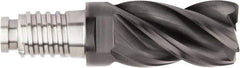 Kennametal - 5/8" Diam, 15/16" LOC, 4 Flute, 0.015" Corner Radius End Mill Head - Solid Carbide, AlTiN Finish, Duo-Lock 16 Connection, Spiral Flute, 37 & 39° Helix, Centercutting - Best Tool & Supply