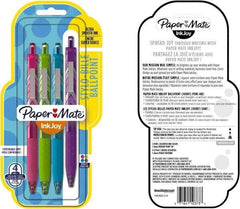 Paper Mate - 1mm Ball Point Retractable Ball Point Pen - Pink, Lime, Turquoise & Purple - Best Tool & Supply