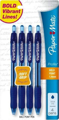 Paper Mate - 1mm Ball Point Retractable Ball Point Pen - Blue - Best Tool & Supply