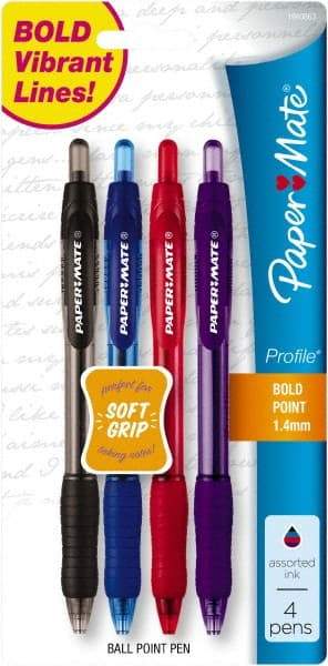 Paper Mate - 1mm Ball Point Retractable Ball Point Pen - Assorted Colors - Best Tool & Supply