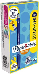 Paper Mate - 1mm Ball Point Ball Point Pen with Stylus - Blue - Best Tool & Supply