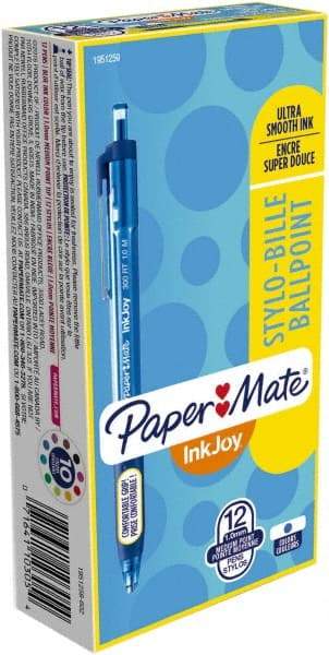 Paper Mate - 1mm Ball Point Retractable Ball Point Pen - Blue - Best Tool & Supply